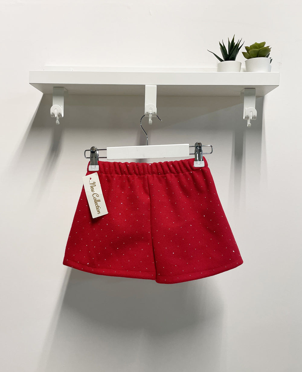 Sparkling Red Bow Girls Shorts