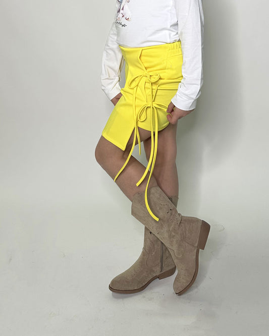 Skorts Bambina Fiocchi gonna pantalone giallo