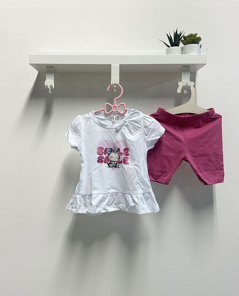 Completo Neonata Smile fucsia