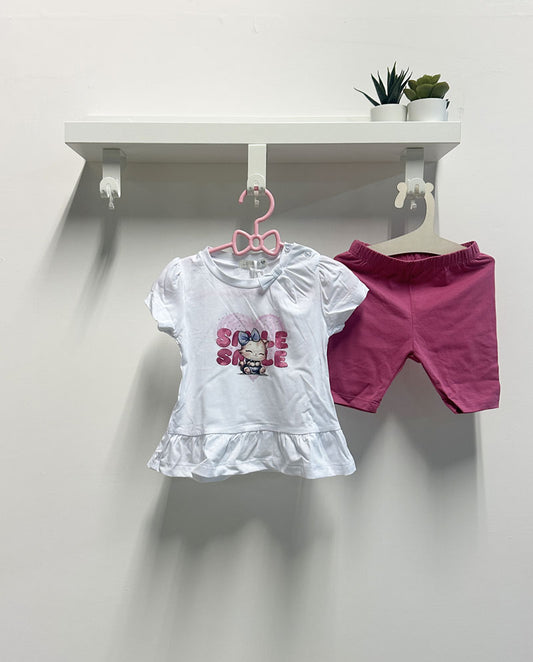 Completo Neonata Smile fucsia