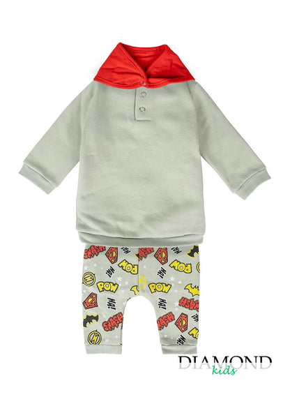Completo Neonato Superman grigio
