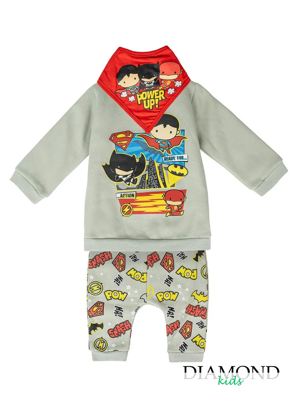 Completo Neonato Superman grigio