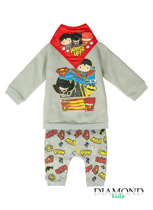 Completo Neonato Superman grigio