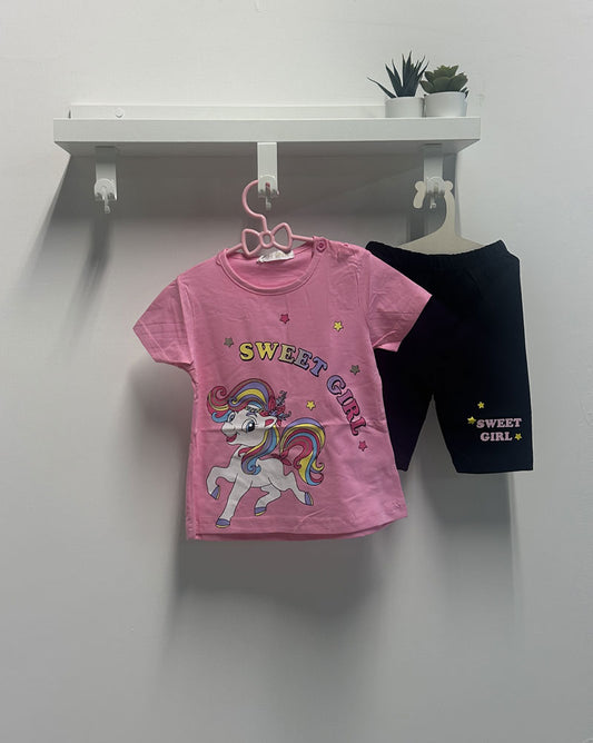 Completo Bambina Sweet Unicorn rosa