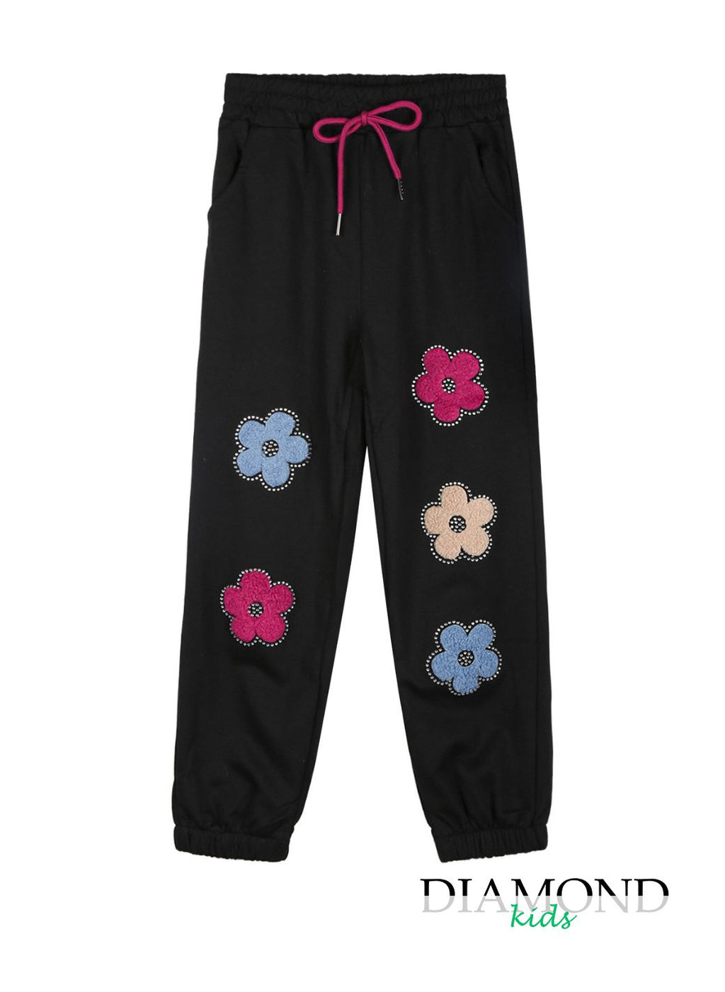 Pantatuta Bambina Fiori nero