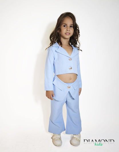 Tailleur Neonata Cut-out azzurro