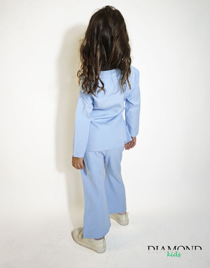 Tailleur Neonata Cut-out azzurro
