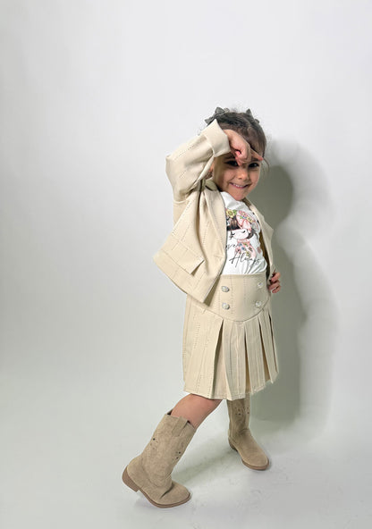 Completo Neonata Sparkling strass beige