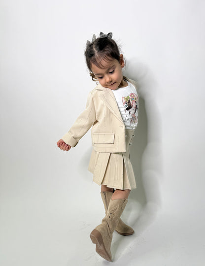 Completo Neonata Sparkling strass beige