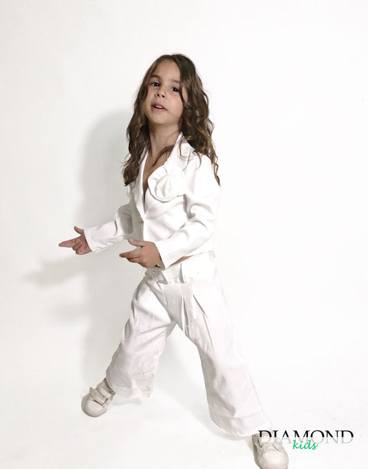 Tailleur Neonata Fiore Bianco