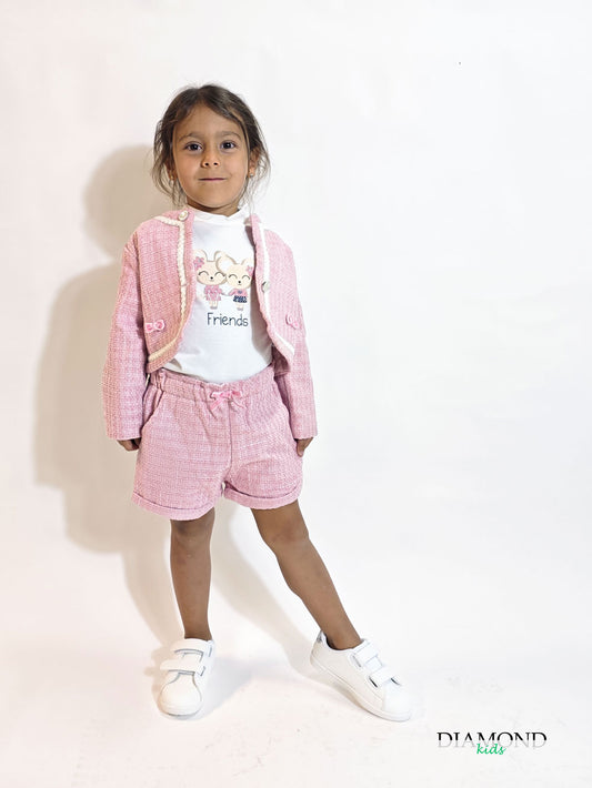 Completo Neonata Baby chic rosa