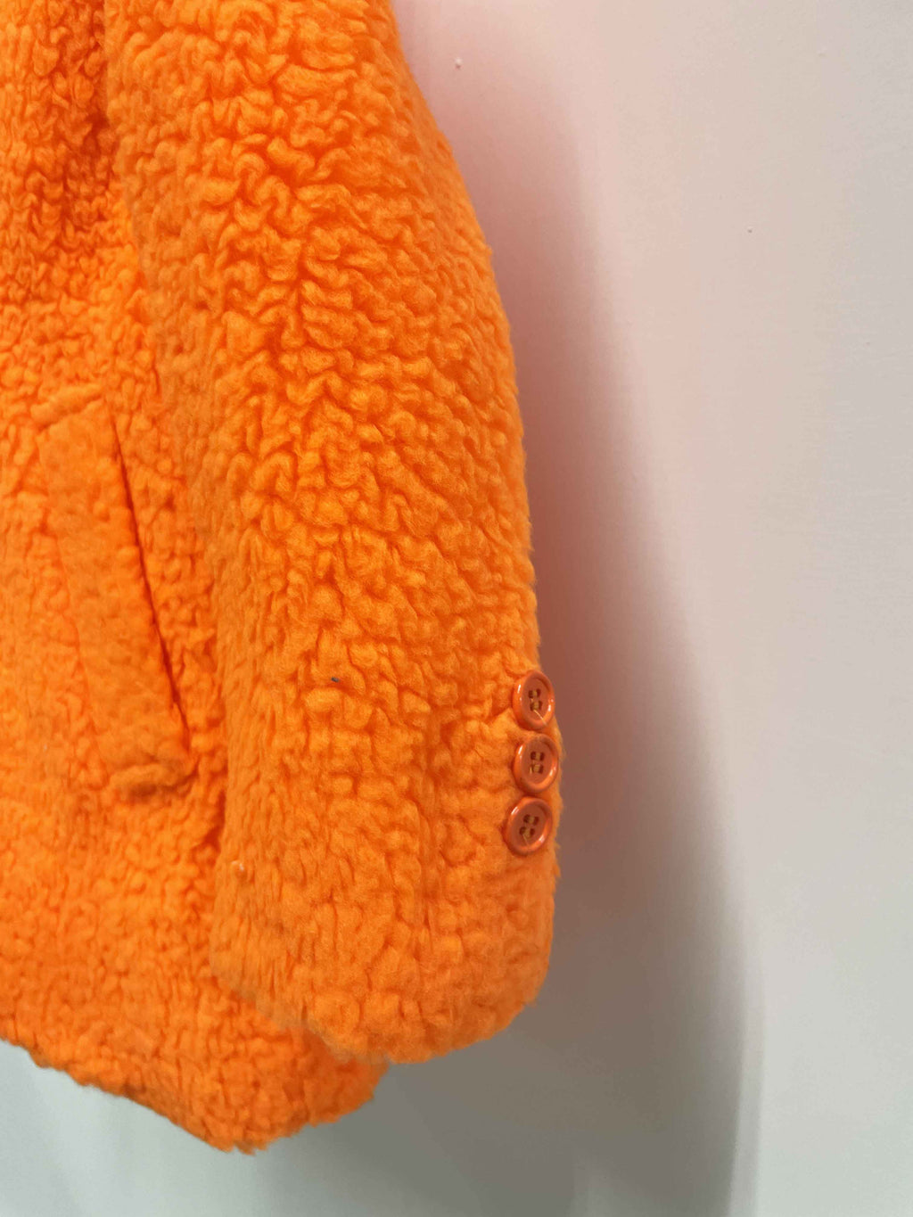 Unisex Teddy Orange Fluorescent Children's Coat