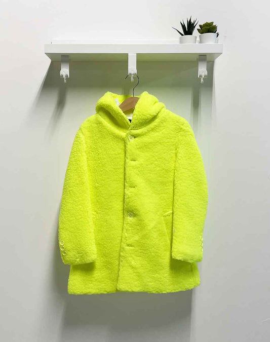 Unisex Teddy Fluorescent Yellow Children's Coat