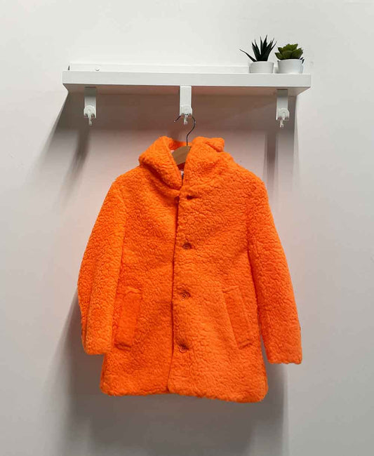 Unisex Teddy Orange Fluorescent Children's Coat