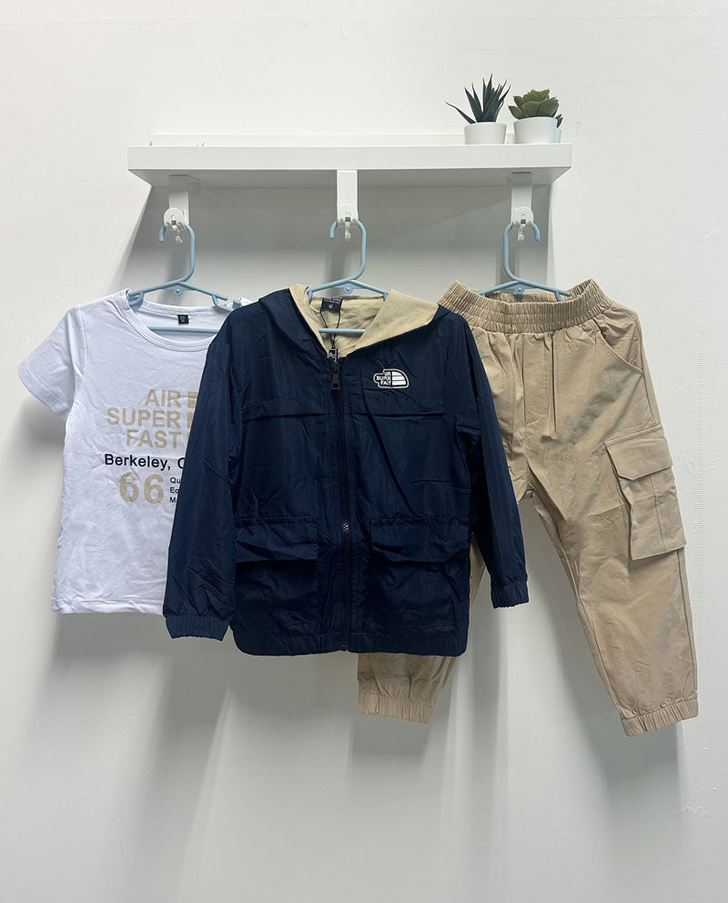 Completo Bambino TNF 3 pezzi blu beige