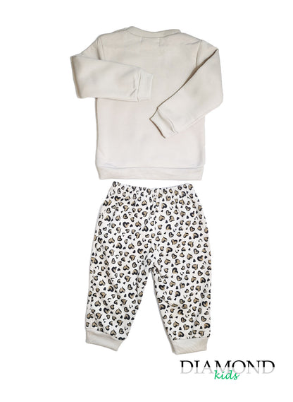 Completo Neonata Topolino animalier beige