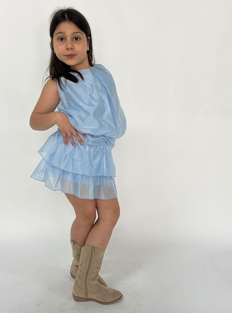Abito Bambina Tulle celeste