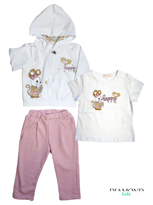 Completo Neonata Happy coniglietto bianco