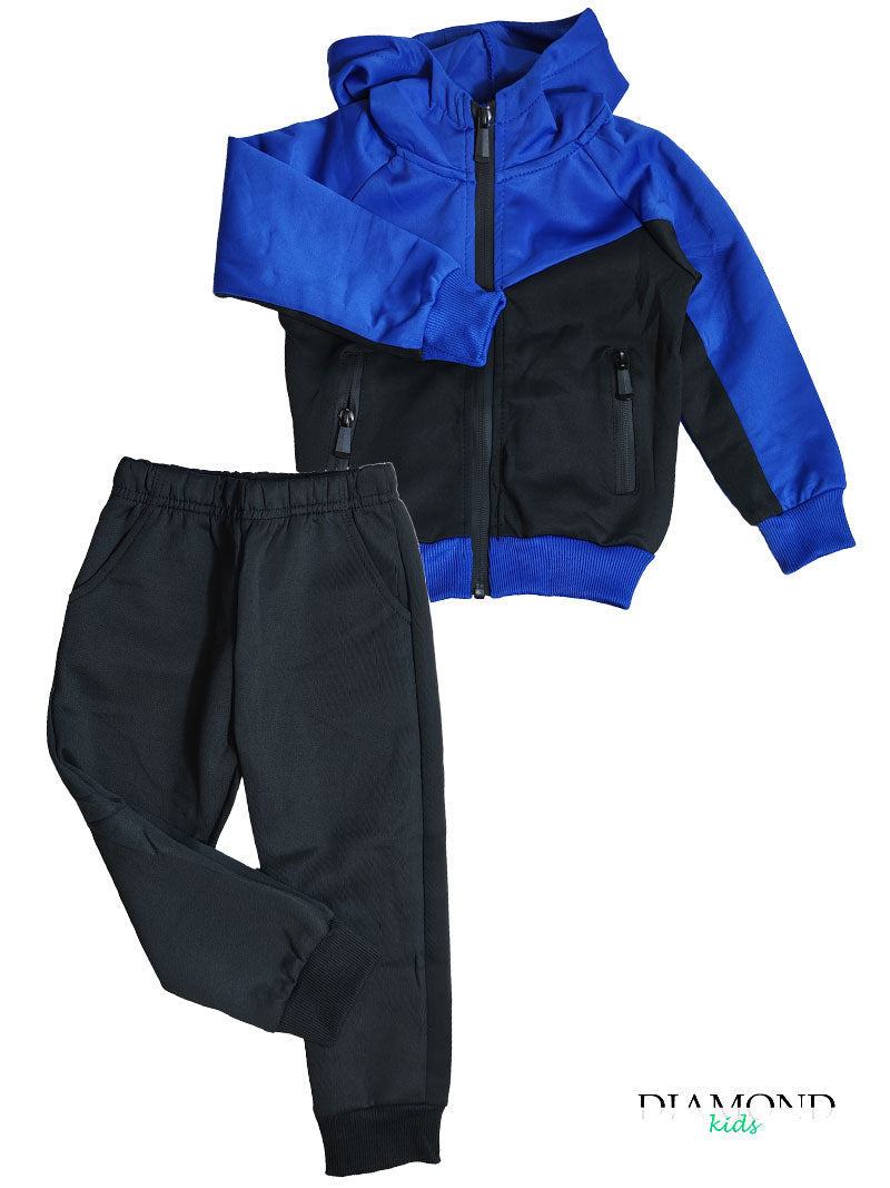 Completo Neonato Tuta nero e blu elettrico