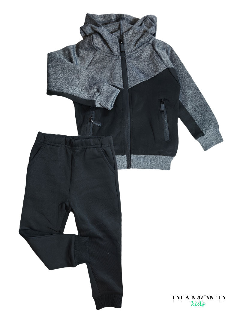 Completo Neonato Tuta nero e grigio