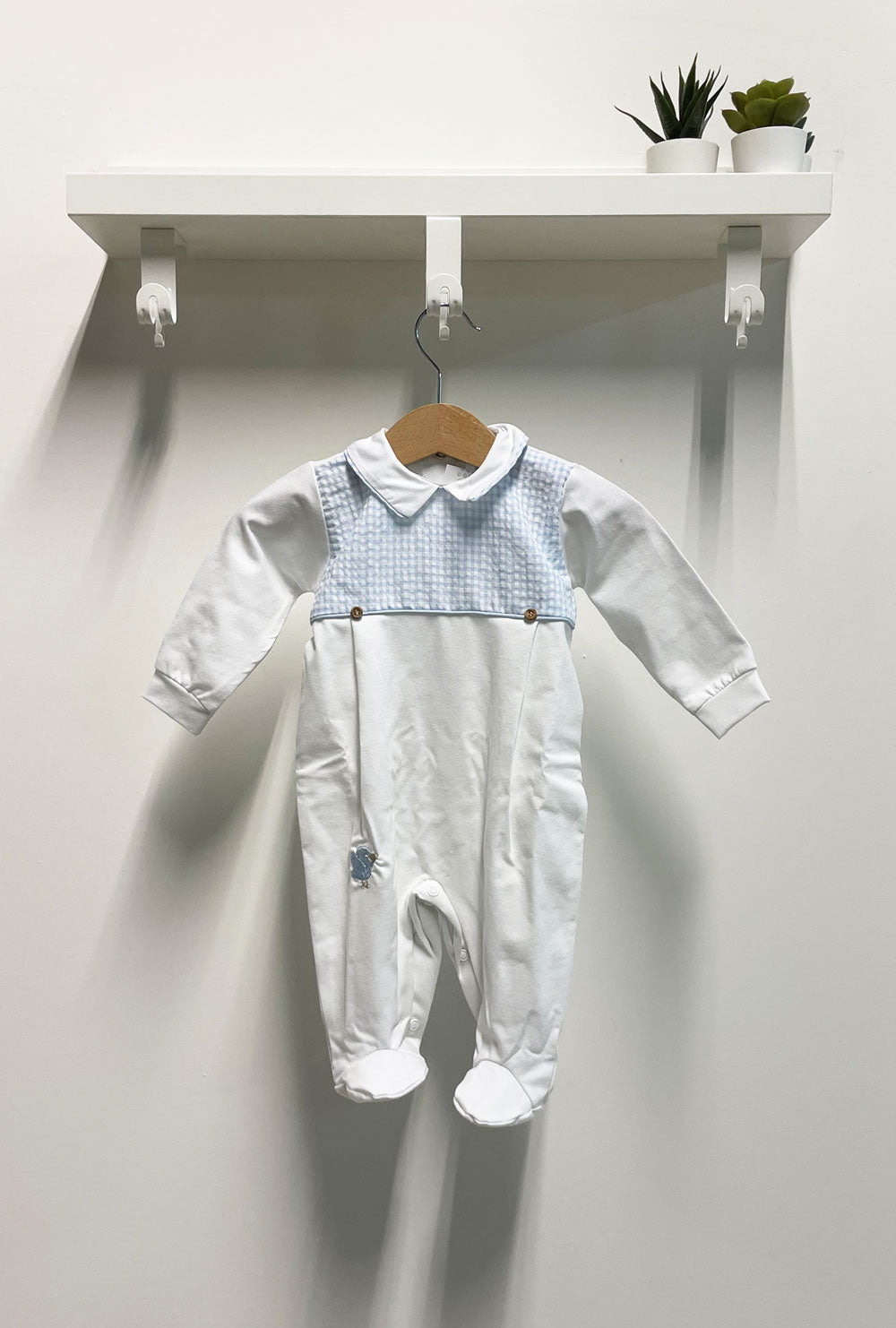 Chips Baby Romper The Daisy Sky and White
