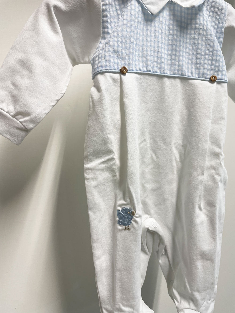 Chips Baby Romper The Daisy Sky and White