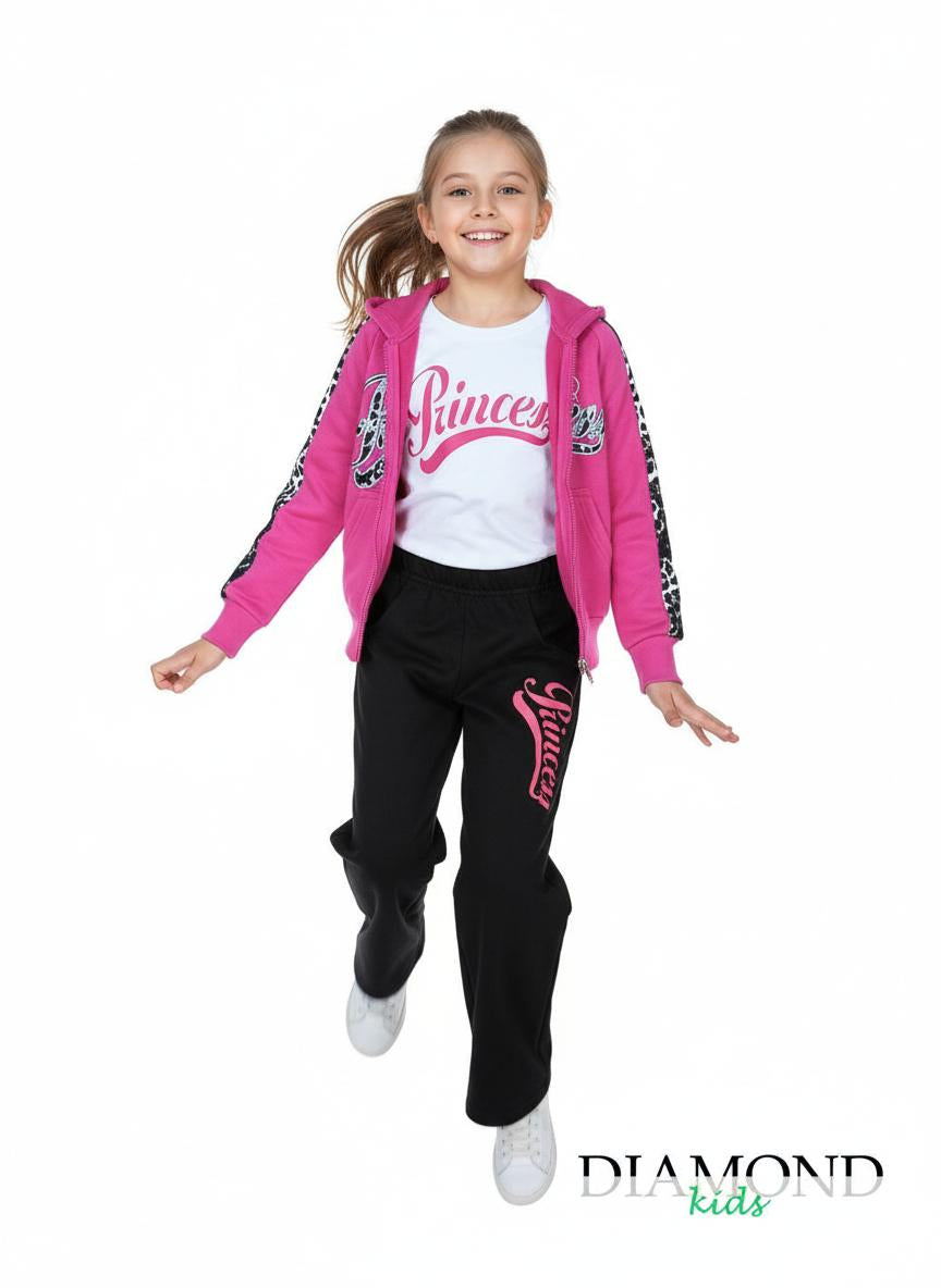 Completo Bambina Princess fucsia