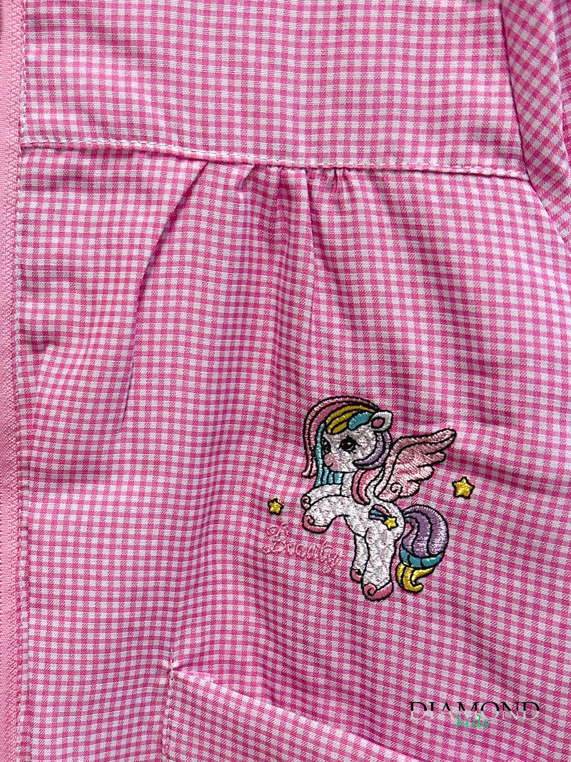 Grembiule Asilo Monostar Unicorno rosa e bianco