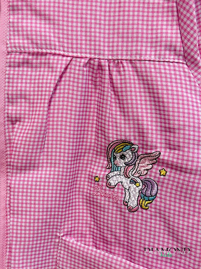Grembiule Asilo Monostar Unicorno rosa e bianco