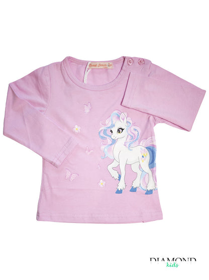 T-shirt Neonata Unicorn lilla rosa