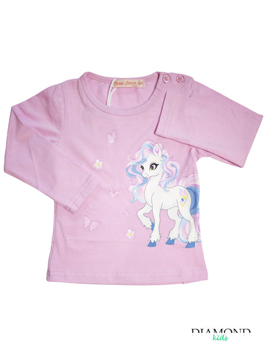 T-shirt Neonata Unicorn lilla rosa