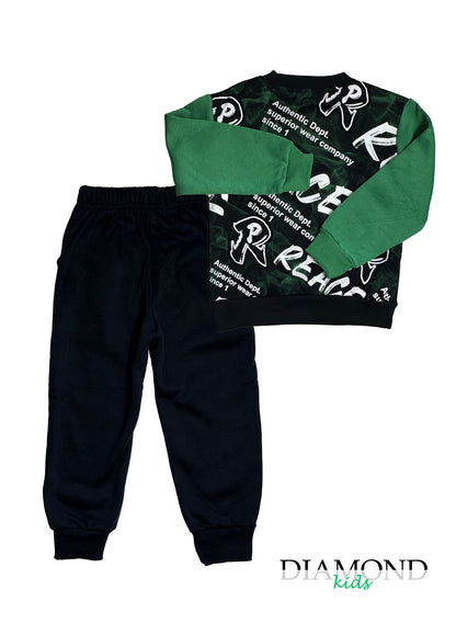 Completo Bambino Graffiti verde