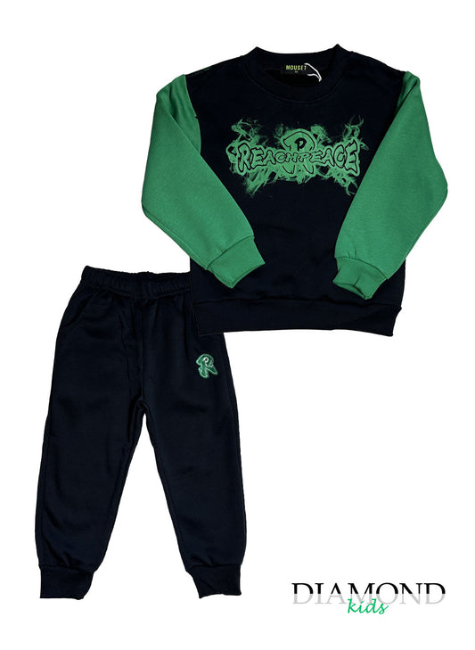 Completo Bambino Graffiti verde
