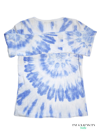 T-shirt Bambina Whatsup Tie dye blu