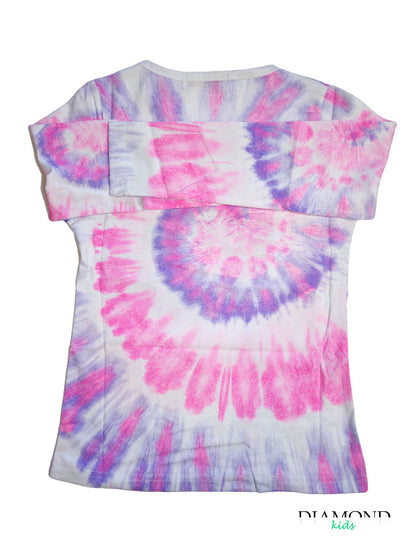 T-shirt Bambina Whatsup Tie dye lilla
