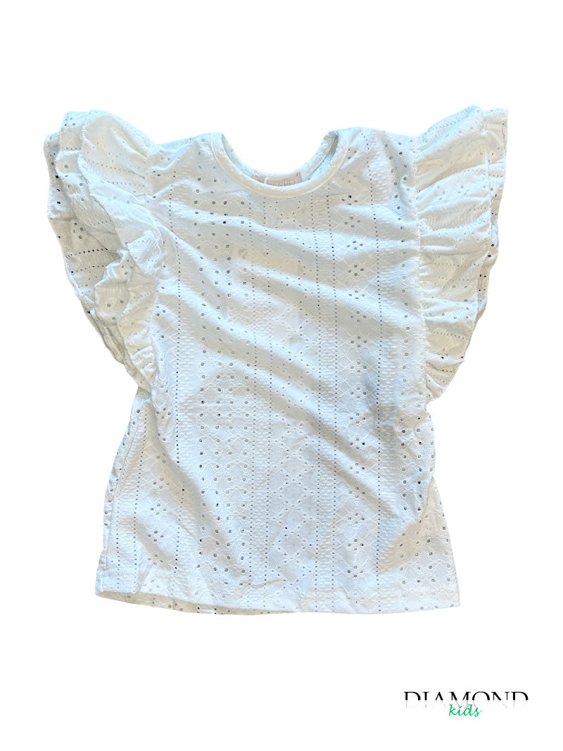 T-shirt Bambina Sangallo bianca