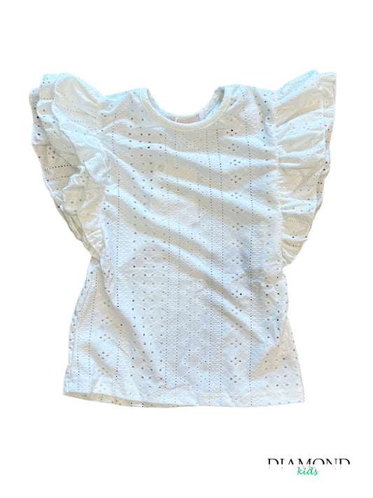 T-shirt Bambina Sangallo bianca